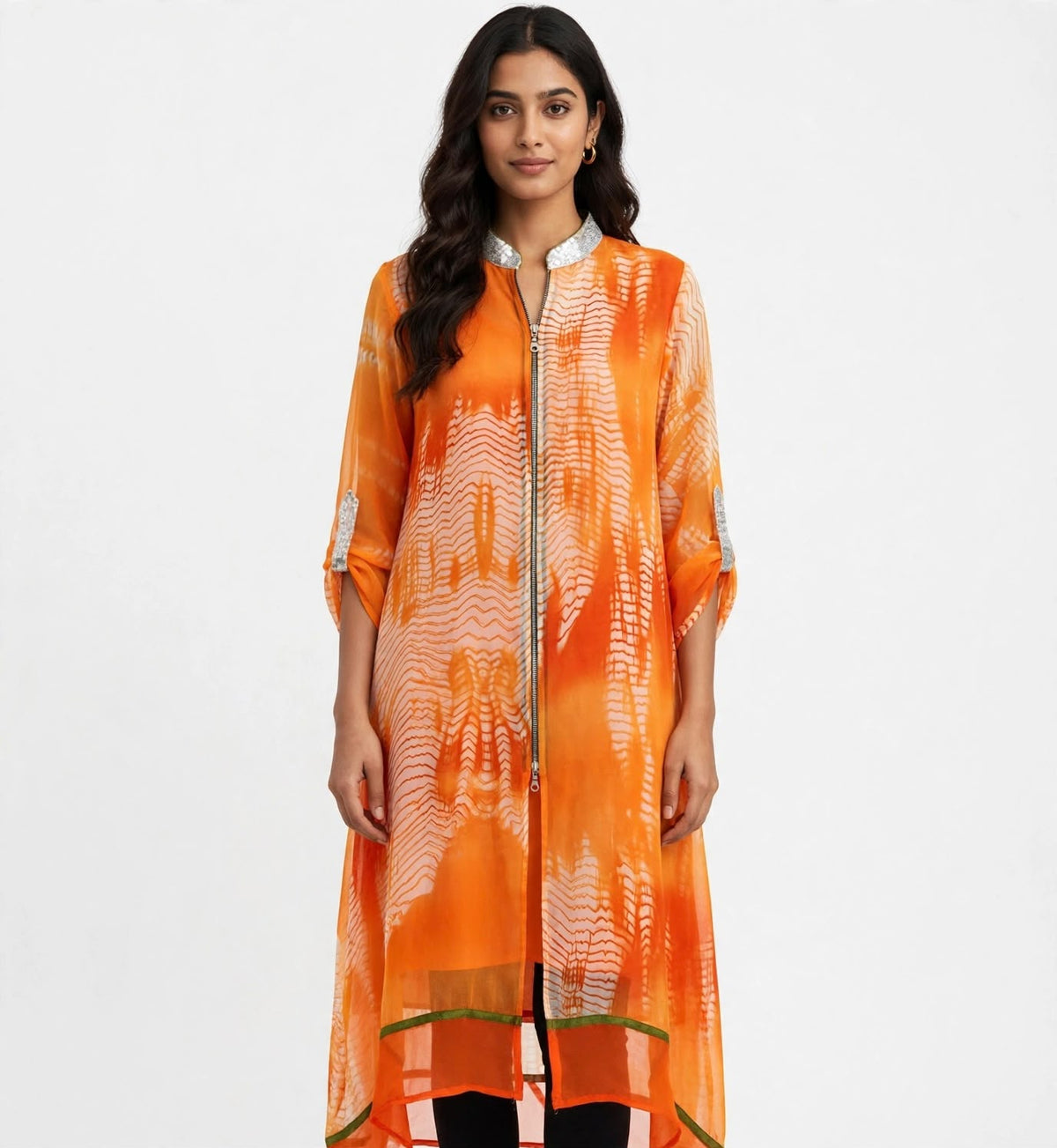 Orange Tie-Dye Kurti