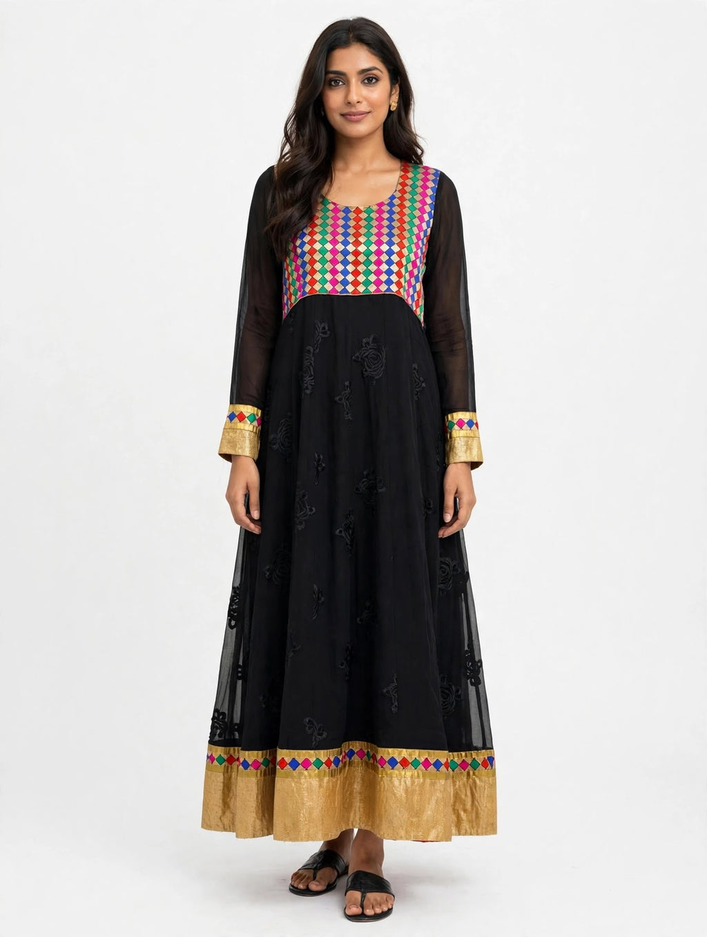 Black Multicolor Kurti