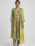 Sage Block Print 3-Piece Suit
