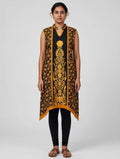 Black and Mustard Floral Cotton Kurti