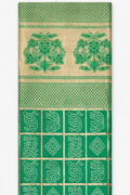 Green Banarasi Silk Dupatta with Bandhani Print