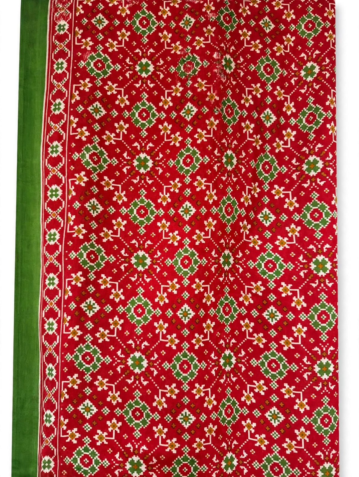 Red Patola-Style Modal Silk Dupatta