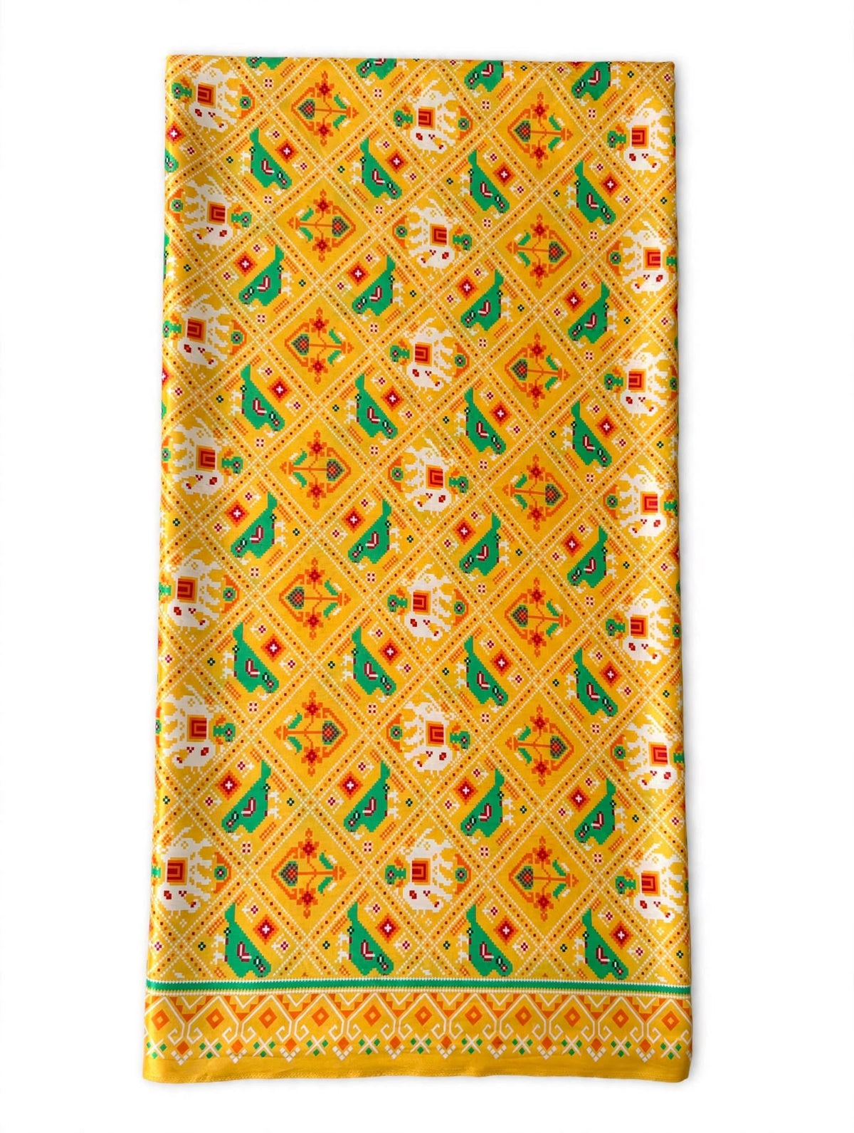 Yellow Patola-Style Modal Silk Dupatta