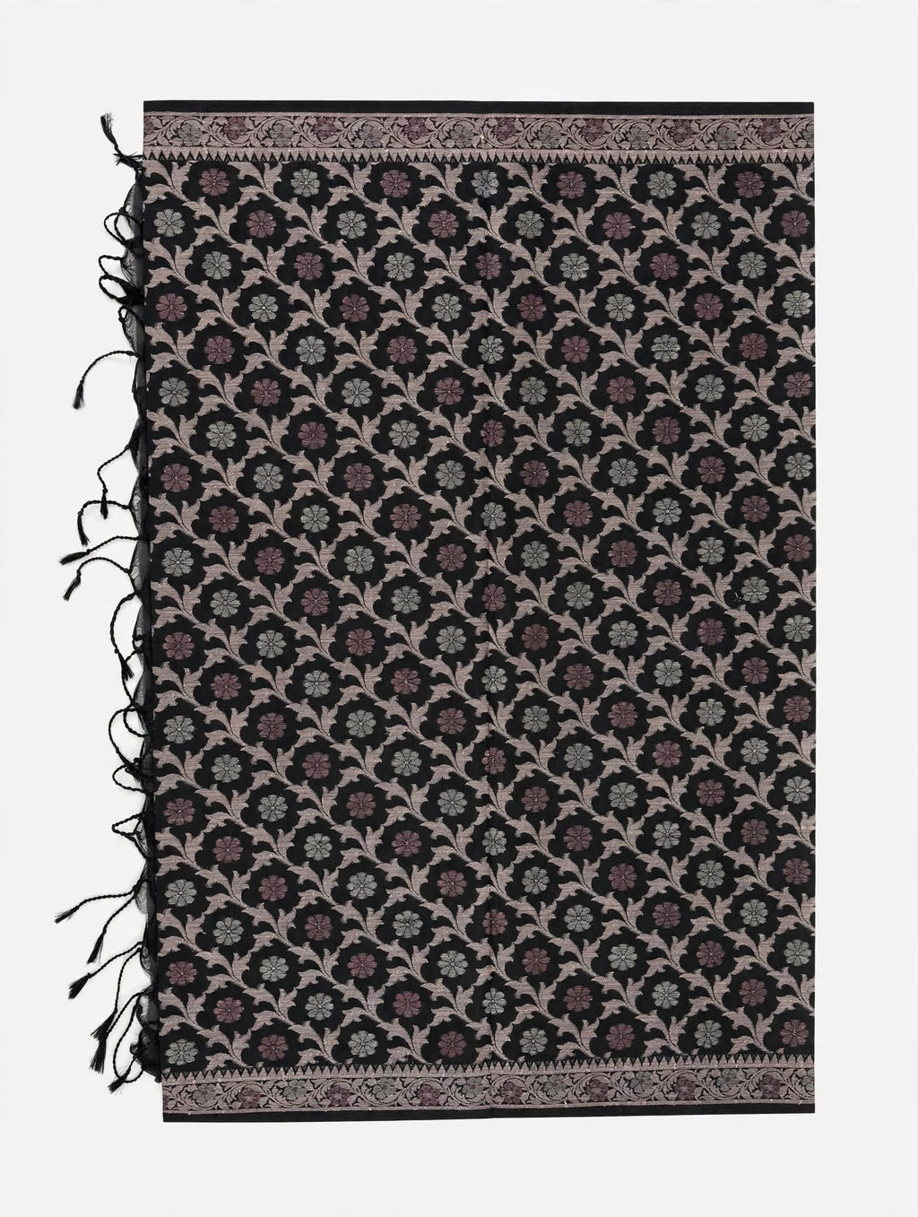 Black Banarasi-Style Silk Dupatta