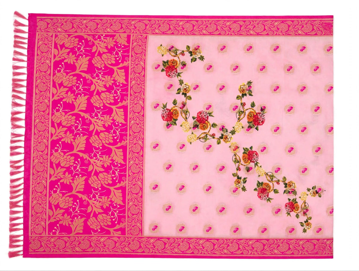 Pink Silk Dupatta