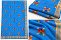 Beautiful Blue Silk Georgette Dupatta with Phulkari Embroidery