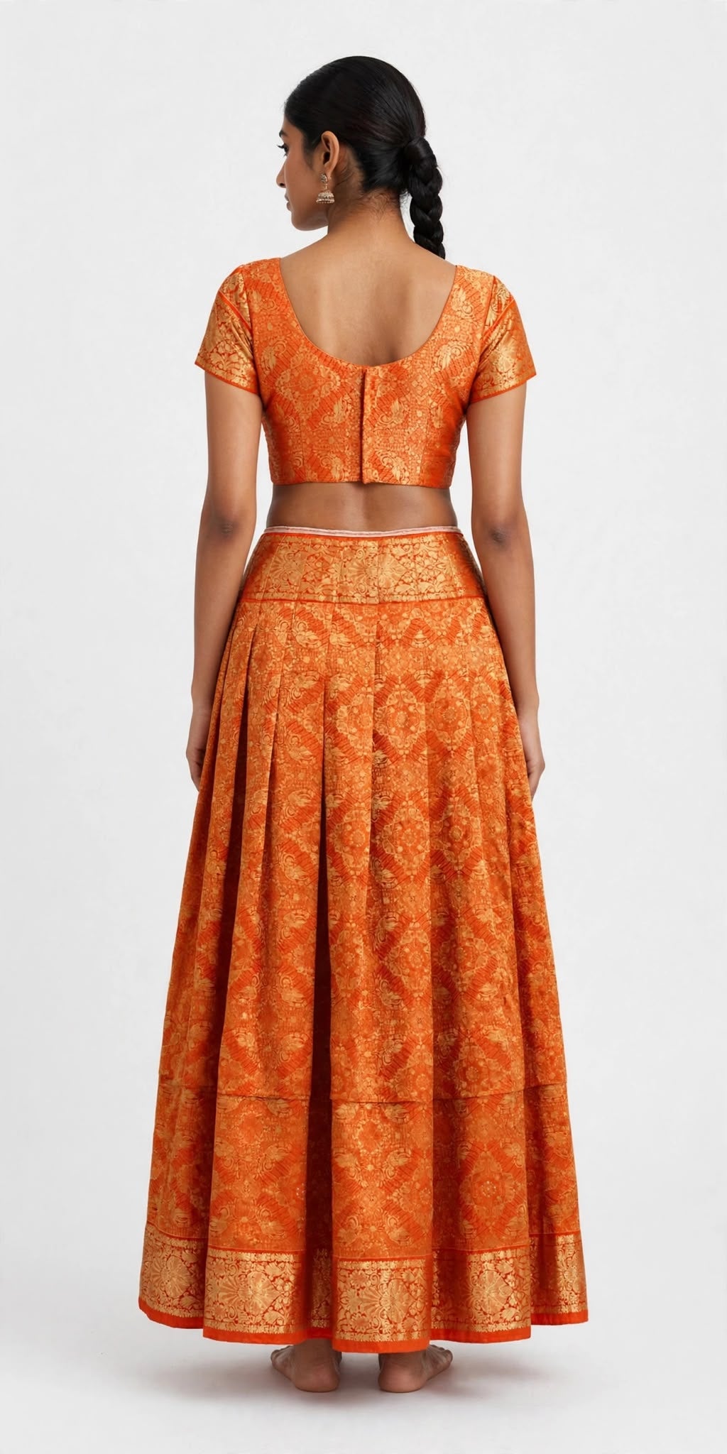Orange Brocade Lehenga