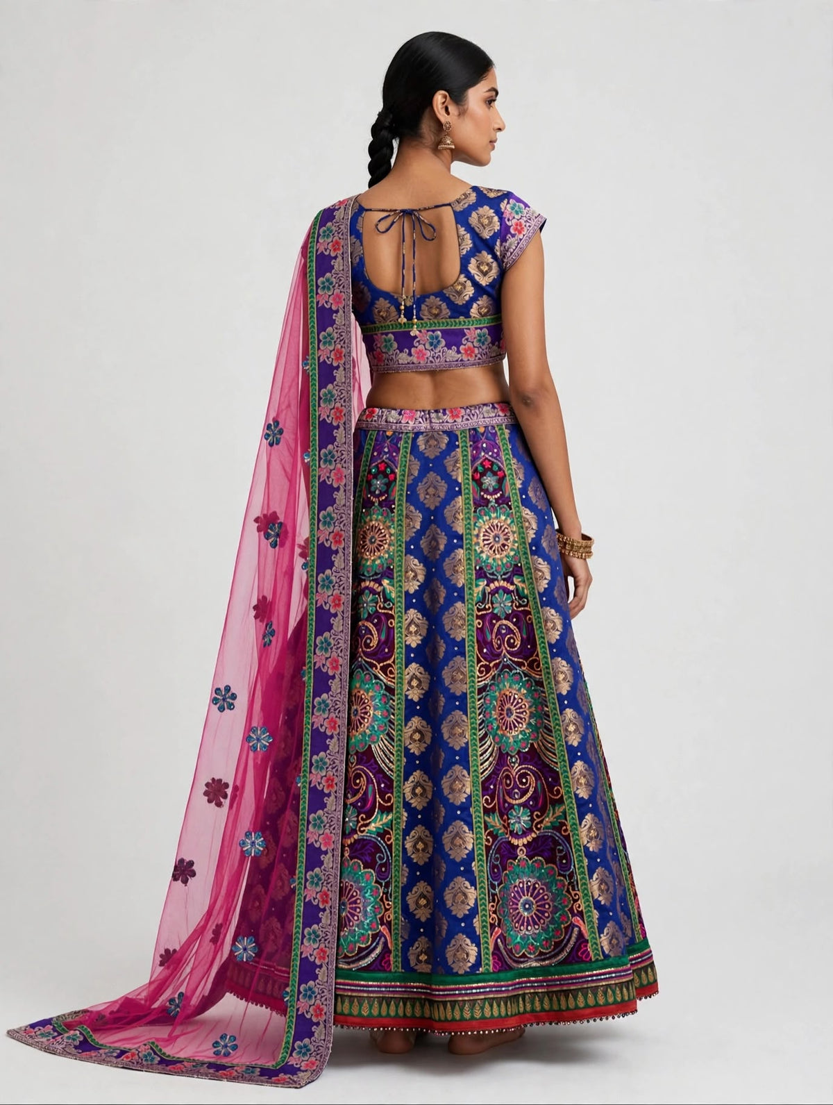 Blue Pink Lehenga