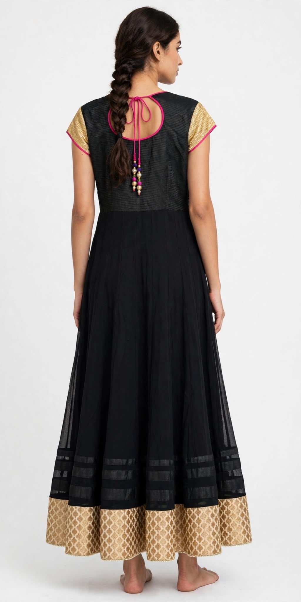 Black and Gold Kurti Dress