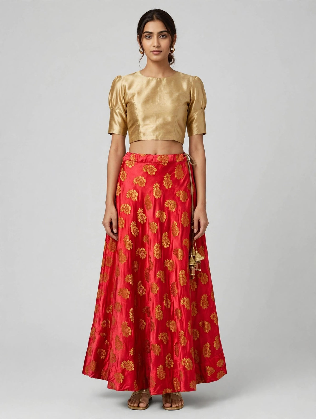 Pink Silk Brocade Skirt