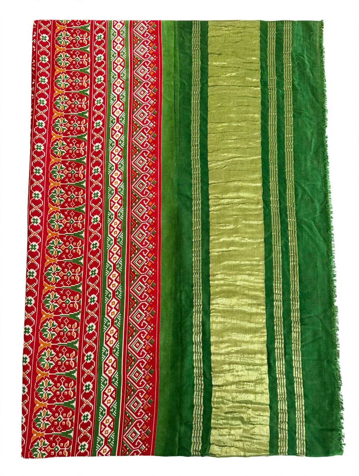 Red Patola-Style Modal Silk Dupatta