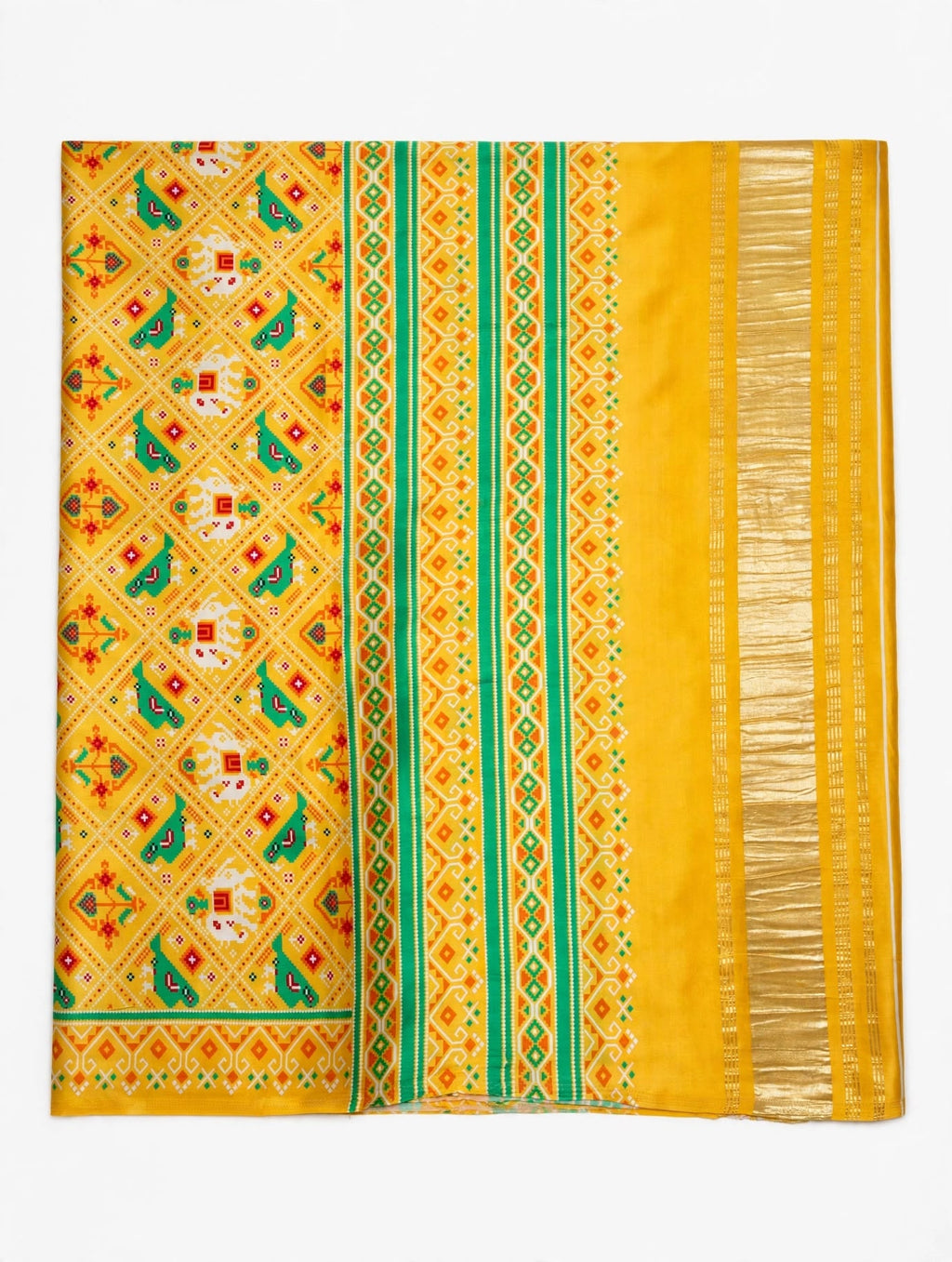 Yellow Patola-Style Modal Silk Dupatta
