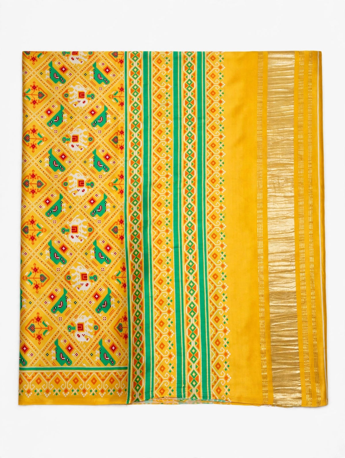 Yellow Patola-Style Modal Silk Dupatta